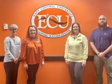 Picture from left to right: Project Coordinator Holly Jones, Academic Advisor Stephanie Cox, Project Director Haley Hoyt, and Academic Advisor Ryan Smotherman.