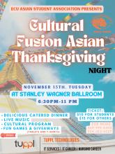 Flyer for Cultural Fusion Asian Thanksgiving event 