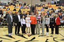 East Central University senior Liv Cummins, student athlete and ECU Political Science and Legal Studies double major, was admitted to the University of Oklahoma College of Law for the Fall 2023 semester and was honored at the last home women's basketball game of the season by the Pontotoc County Bar Association and OU officials.