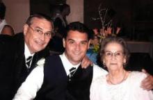 Wendell Godwin, center, is pictured with his brother Tracy, left, and his mom, Jan. 