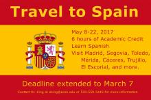 Travel to Spain in May: Deadline