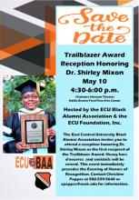 Trailblazer Award Reception graphical flyer