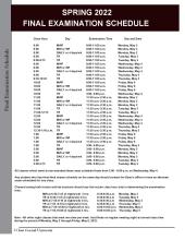 Finals Schedule