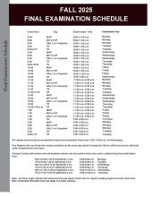 Fall 2025 Exam Schedule