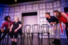 The Second City cast members Jordan Stafford, Kiley Fitzgerald, Evan Mills, Meghan Babbe.